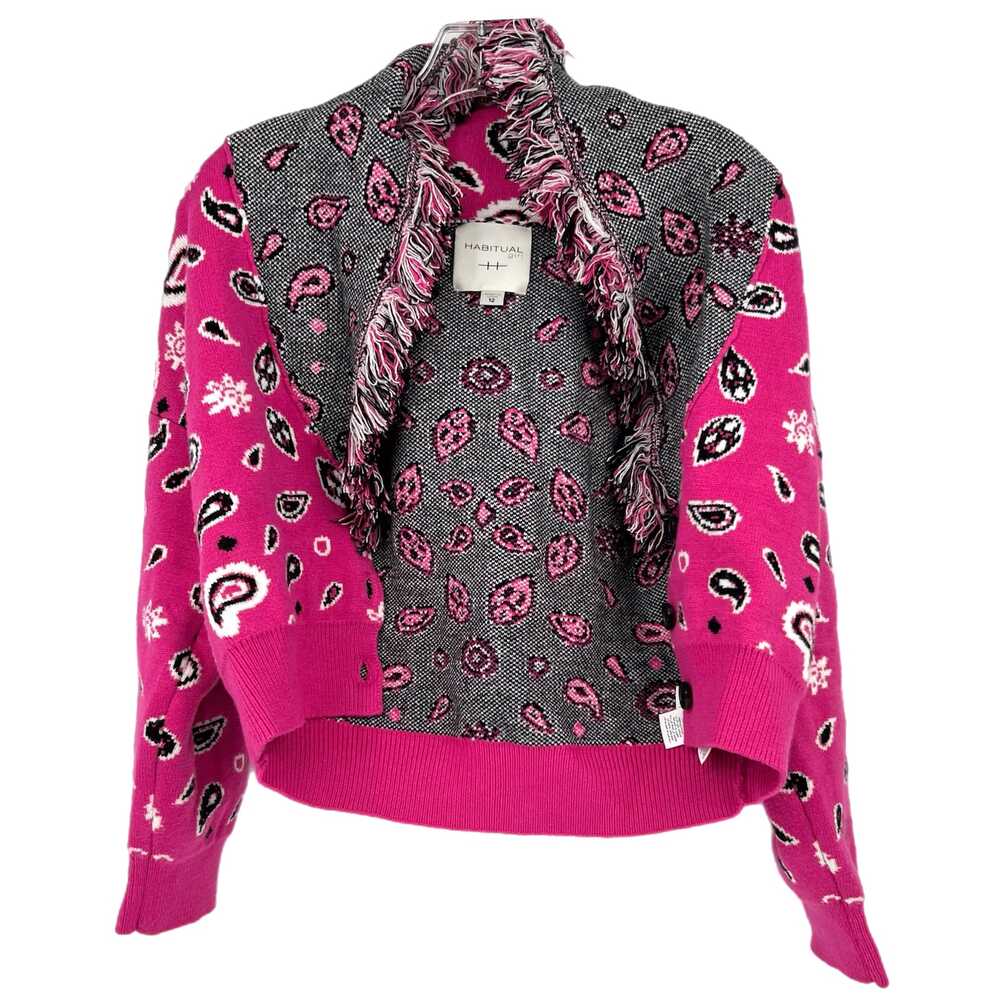 Habitual Pink Gray Cardigan Printed Long Sleeve Button Closure | Womens 12